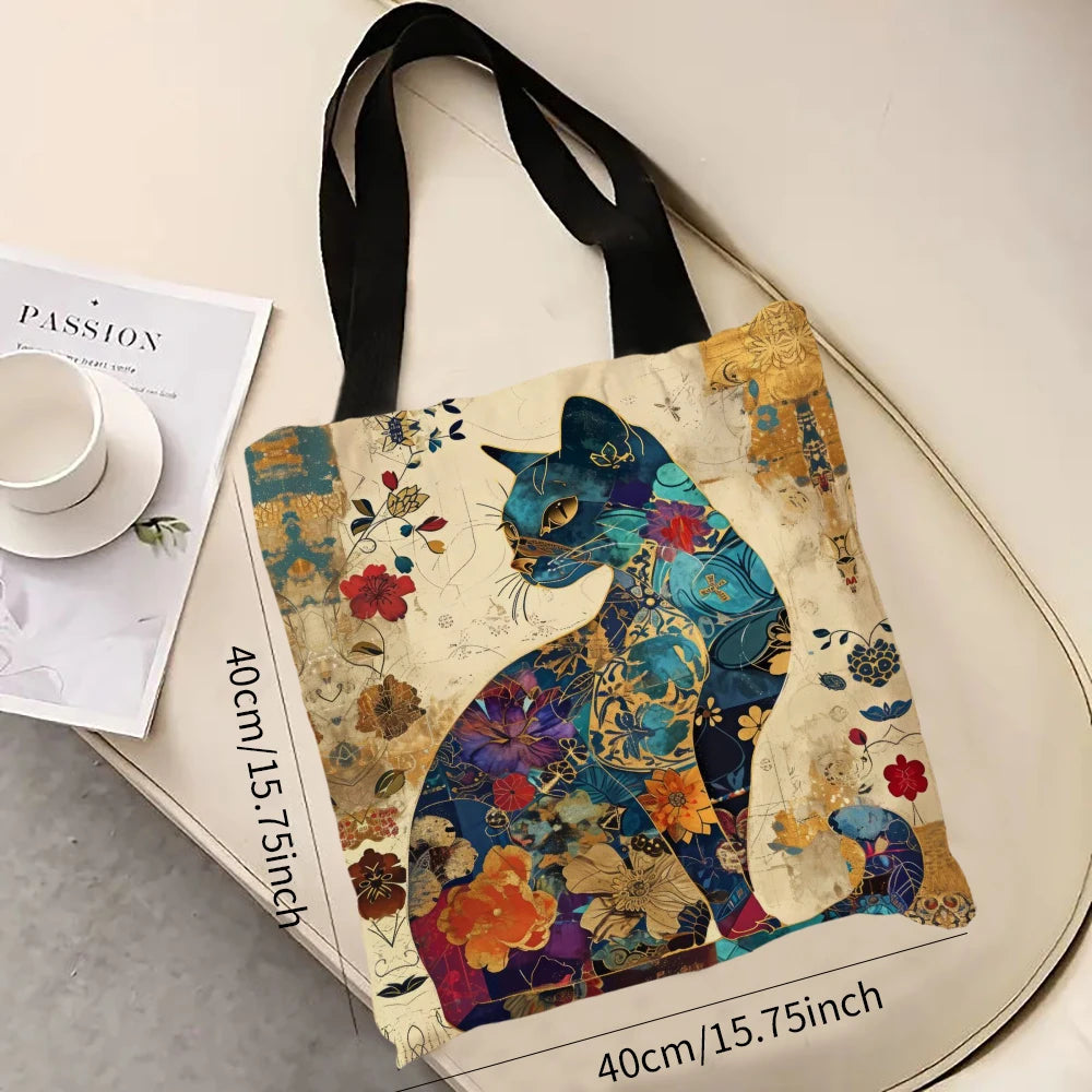 Retro blomster-tote med katte