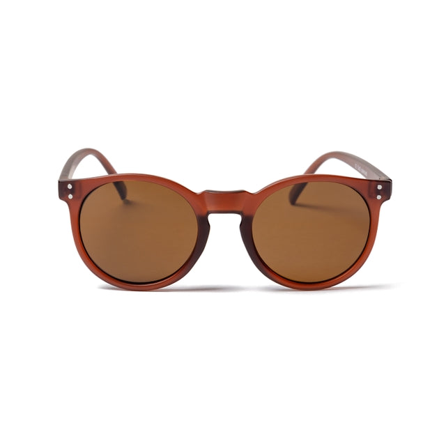 OCEAN GLASSES LIZARD – Runde Solbriller i Klassisk Brun Plast