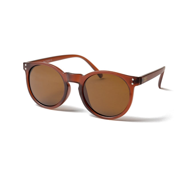 OCEAN GLASSES LIZARD – Runde Solbriller i Klassisk Brun Plast